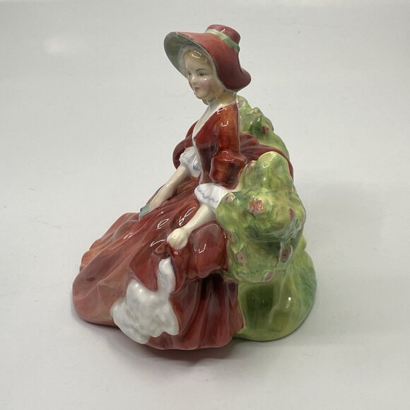 Vintage Royal Doulton Lydia Figurine HN 1908 Seated Victorian Lady Garden - Picture 2 of 8